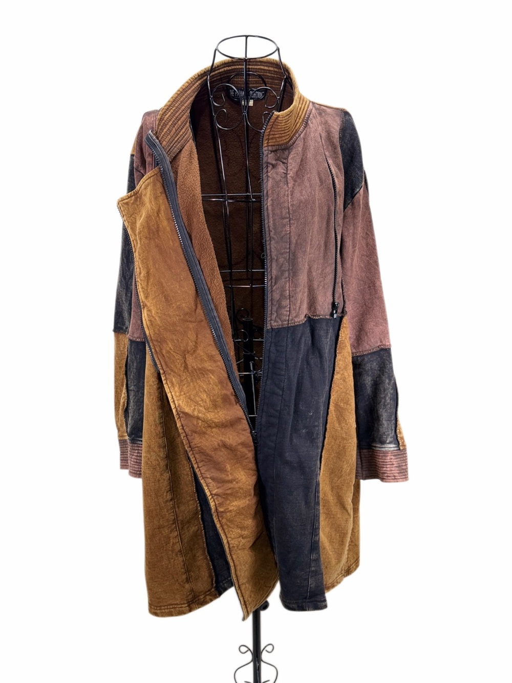 The Pyramid Collection XL Patchwork Boho Lagenlook Duster Jacket
